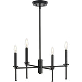 Elara Collection Four-Light New Traditional Matte Black Chandelier Light - 22.87 in x 22.87 in x 10.37 in