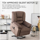 Elderly Power Lift Chair with Side Pockets Fabric Sofa Single Recliner