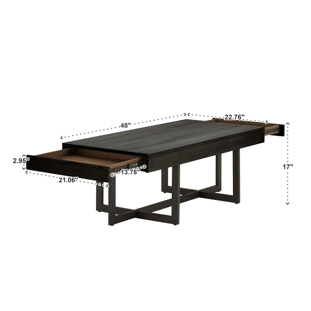 Eldersley Wood Finish Coffee Table with Two Drawers by iNSPIRE Q Modern
