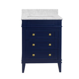 KitchenBathCollection Eleanor 24" Bathroom Vanity with Carrara Marble Top