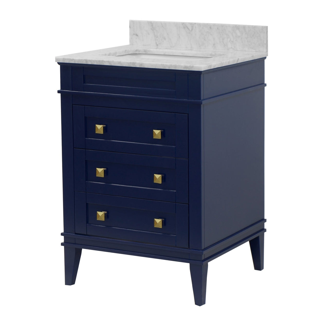 KitchenBathCollection Eleanor 24" Bathroom Vanity with Carrara Marble Top