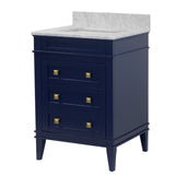 KitchenBathCollection Eleanor 24" Bathroom Vanity with Carrara Marble Top