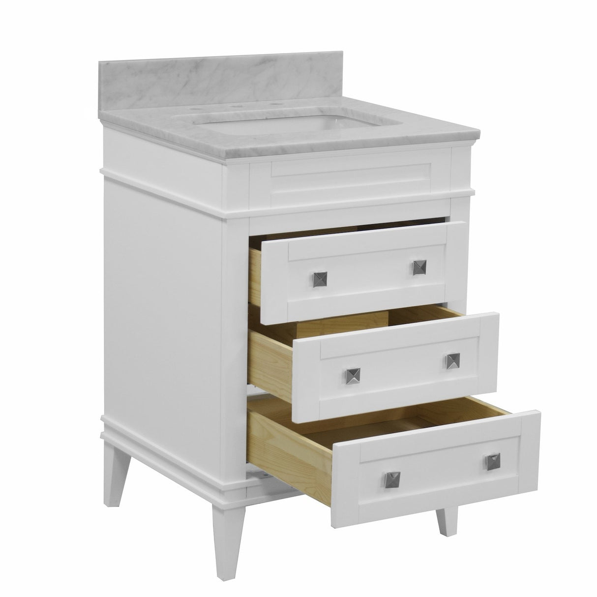 KitchenBathCollection Eleanor 24" Bathroom Vanity with Carrara Marble Top
