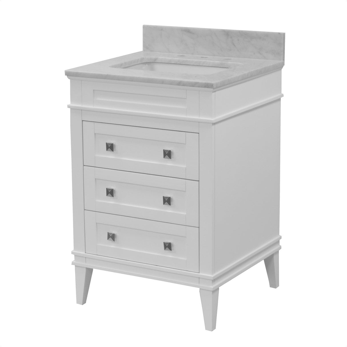 KitchenBathCollection Eleanor 24" Bathroom Vanity with Carrara Marble Top