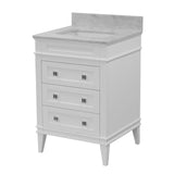 KitchenBathCollection Eleanor 24" Bathroom Vanity with Carrara Marble Top