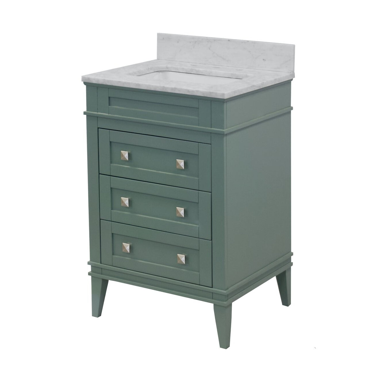 KitchenBathCollection Eleanor 24" Bathroom Vanity with Carrara Marble Top