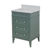 KitchenBathCollection Eleanor 24" Bathroom Vanity with Carrara Marble Top