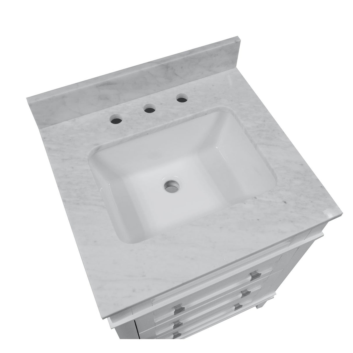 KitchenBathCollection Eleanor 24" Bathroom Vanity with Carrara Marble Top