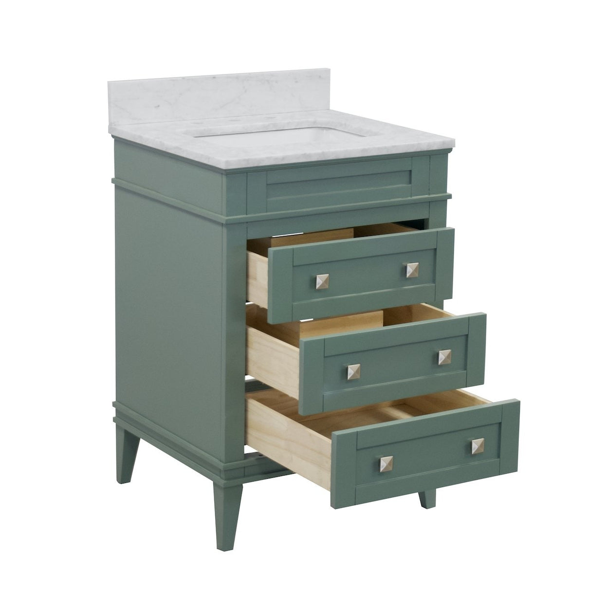 KitchenBathCollection Eleanor 24" Bathroom Vanity with Carrara Marble Top