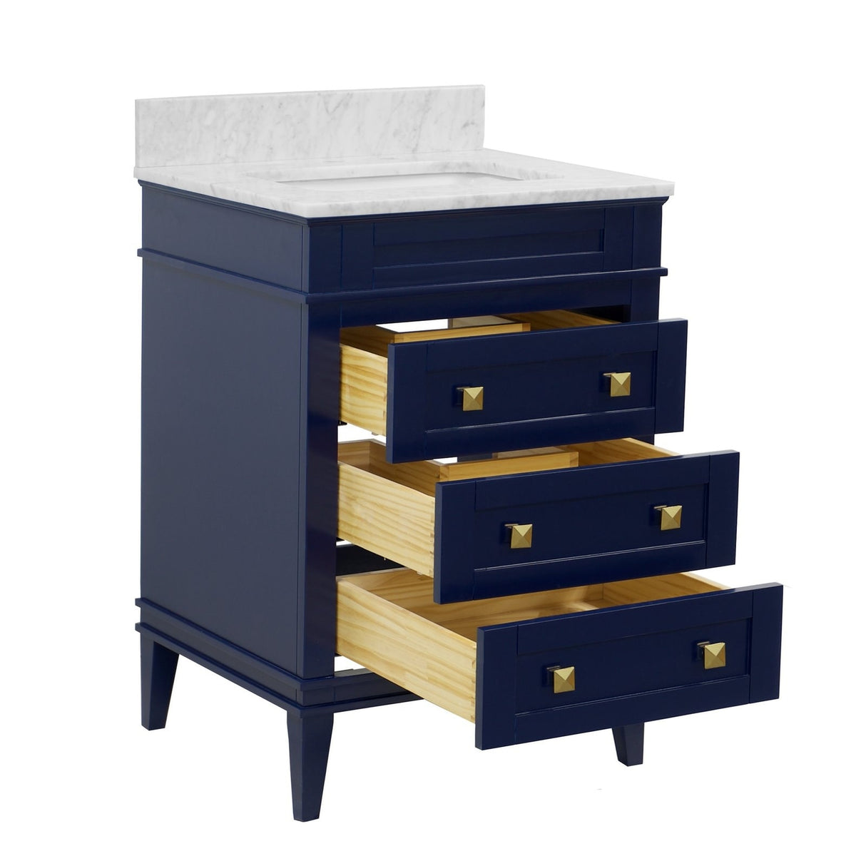 KitchenBathCollection Eleanor 24" Bathroom Vanity with Carrara Marble Top