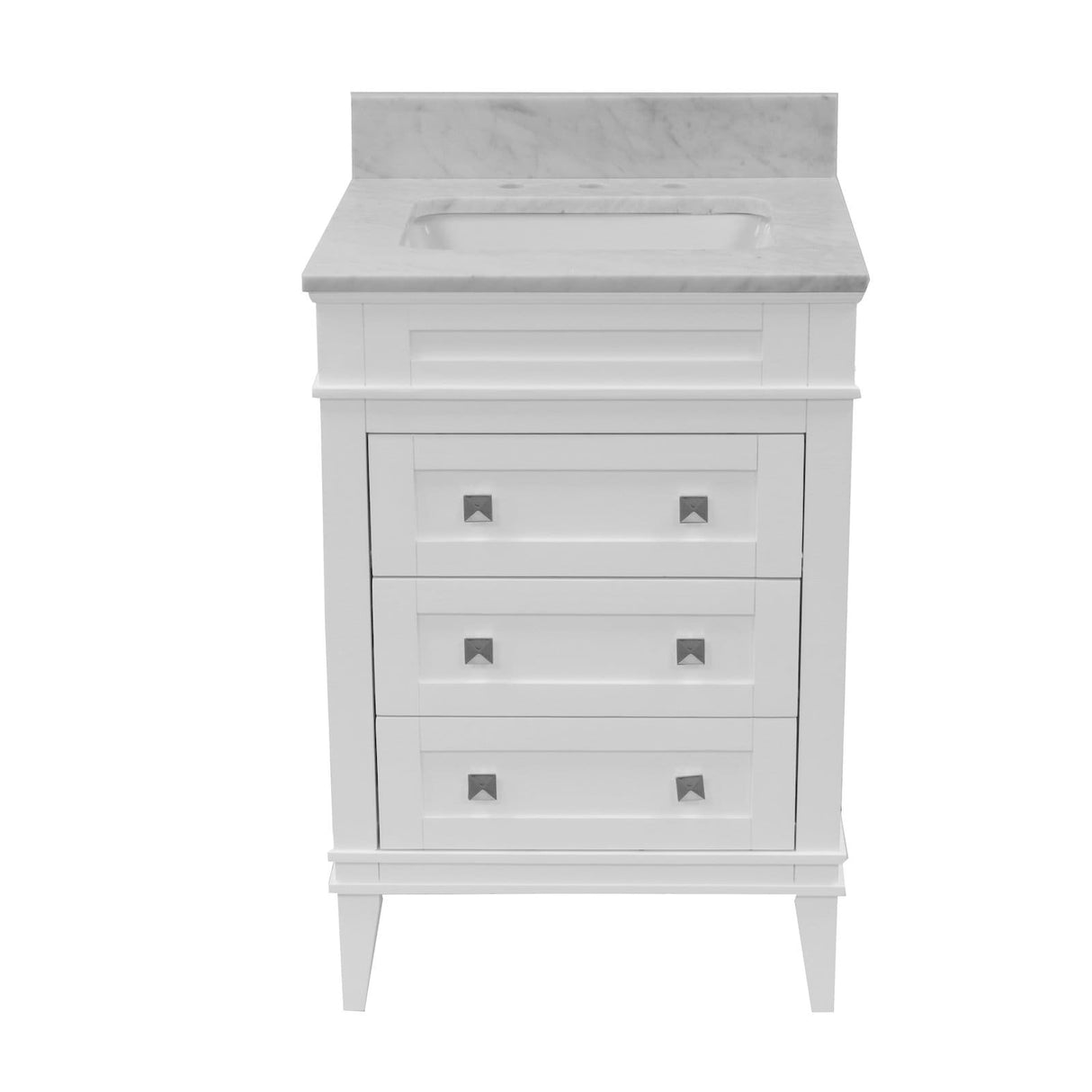 KitchenBathCollection Eleanor 24" Bathroom Vanity with Carrara Marble Top