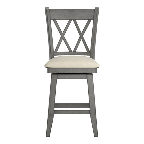 Eleanor Double X Back Wood Swivel Bar Stool by iNSPIRE Q Classic