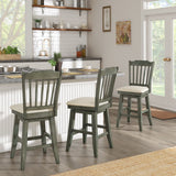 Eleanor Slat Back Wood Swivel Stool by iNSPIRE Q Classic