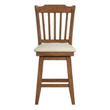 Eleanor Slat Back Wood Swivel Stool by iNSPIRE Q Classic