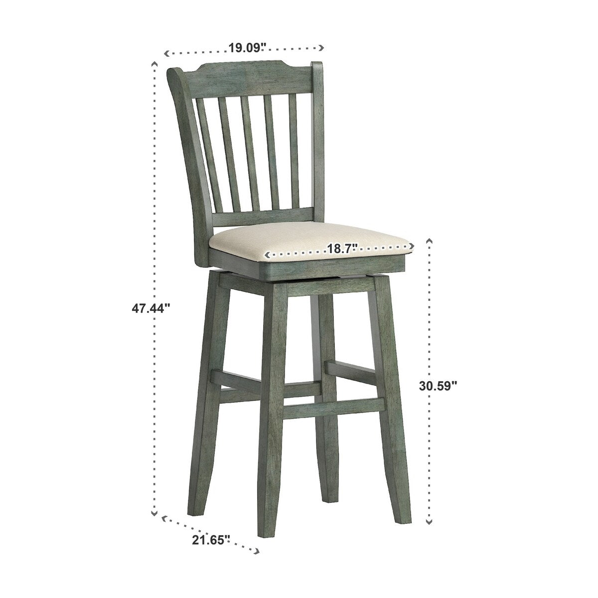Eleanor Slat Back Wood Swivel Stool by iNSPIRE Q Classic