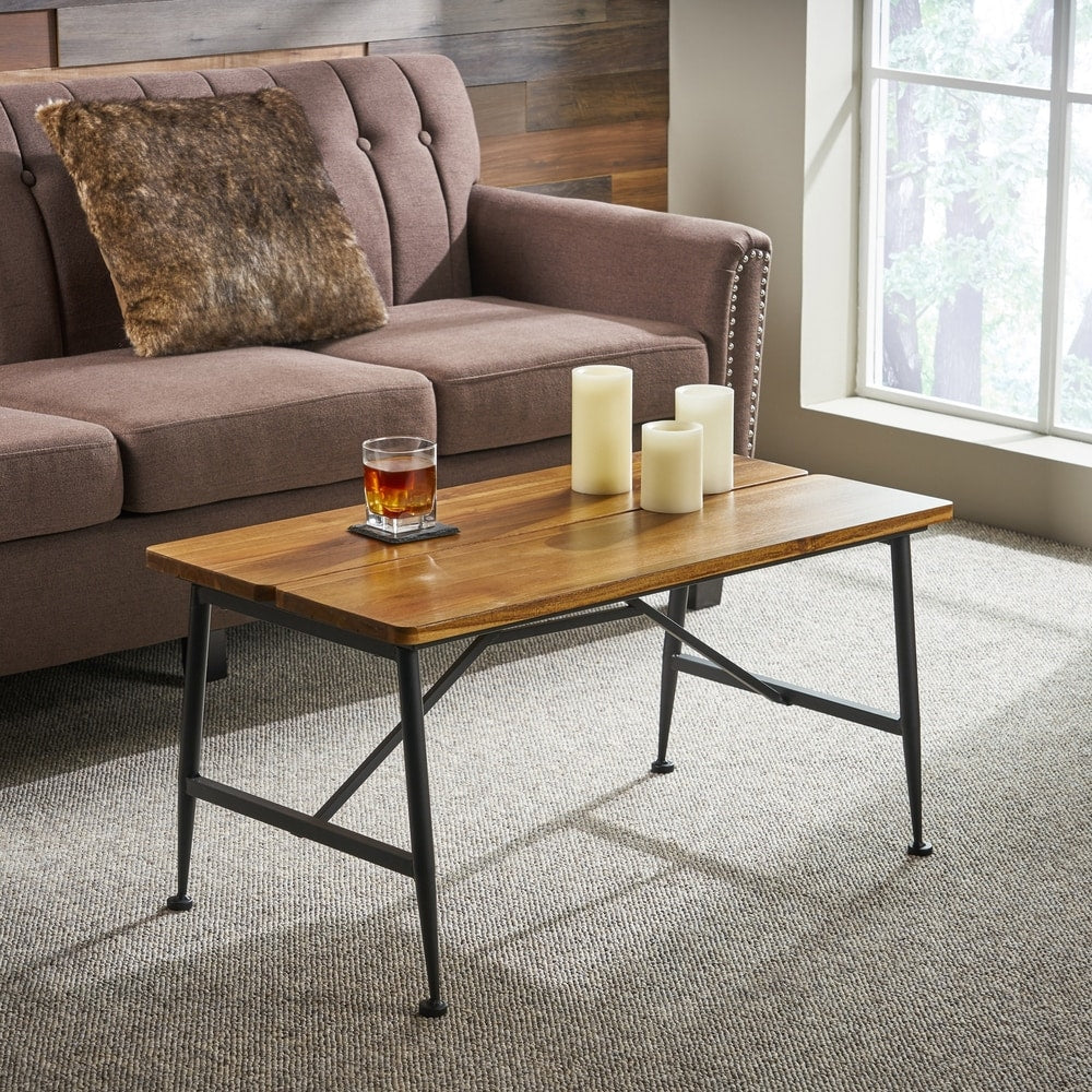 Eleanora Acacia Wood Coffee Table by Christopher Knight Home