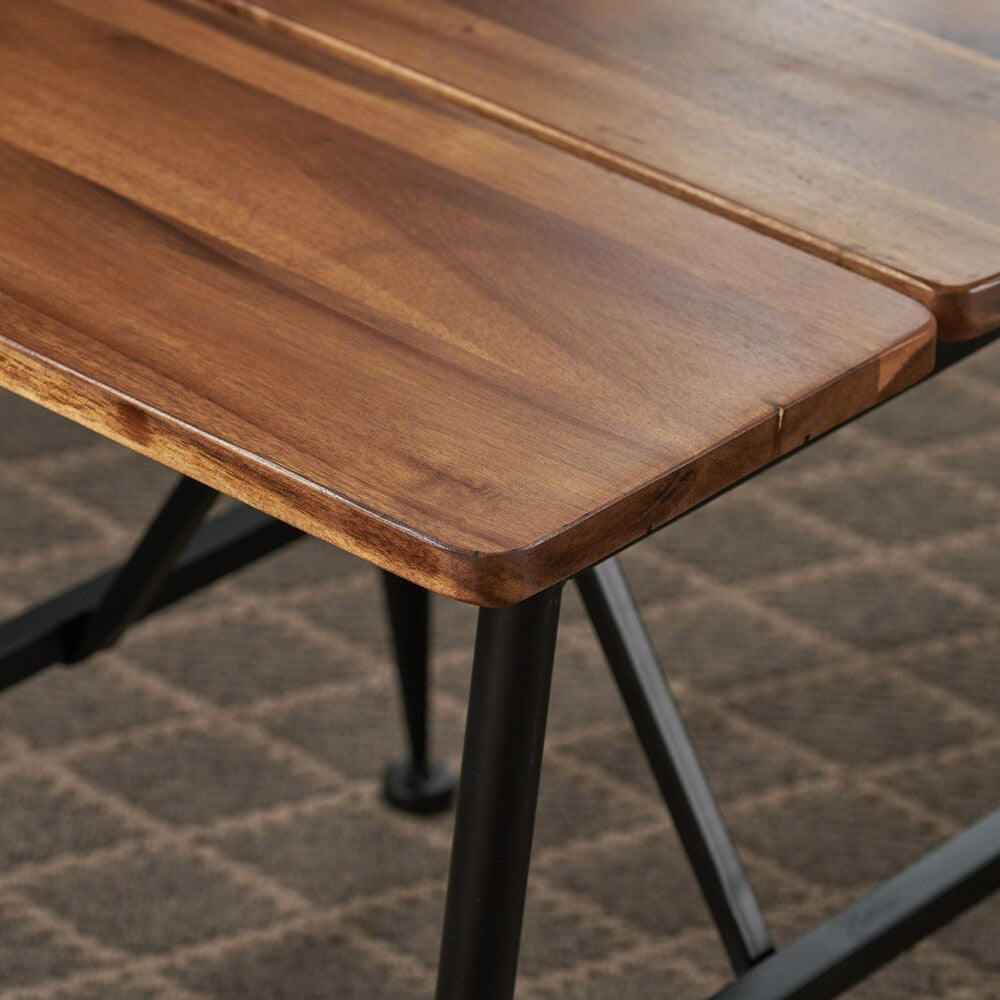 Eleanora Industrial Acacia Wood End Table (Set of 2) by Christopher Knight Home