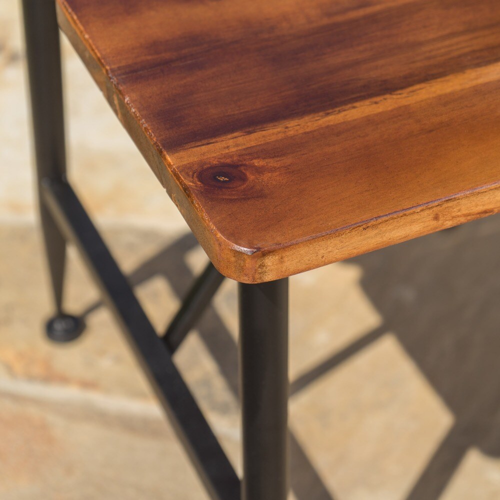 Eleanora Outdoor Acacia Wood End Table (Set of 2) by Christopher Knight Home