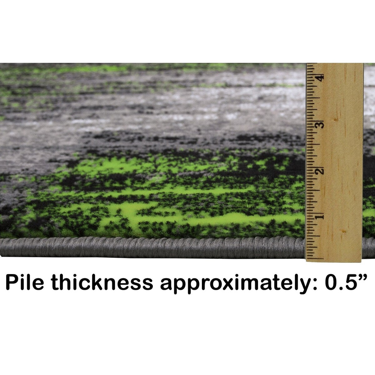 Electric Green, Grey, Silver, Black Abstract Rug Modern Contemporary Brush Pattern