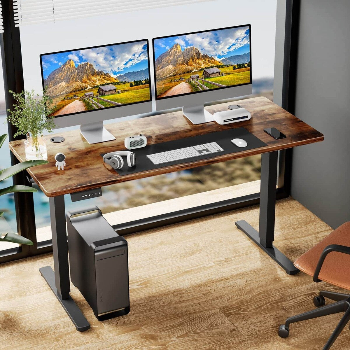 Electric Height Adjustable Standing Desk,Sit to Stand Ergonomic Computer Desk, 48'' x 24"