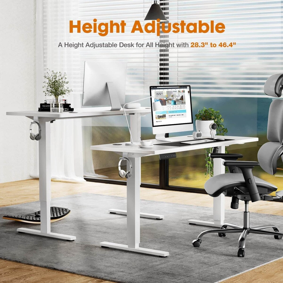Electric Height Adjustable Standing Desk,Sit to Stand Ergonomic Computer Desk, 48'' x 24"