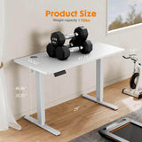 Electric Height Adjustable Standing Desk,Sit to Stand Ergonomic Computer Desk, 48'' x 24"
