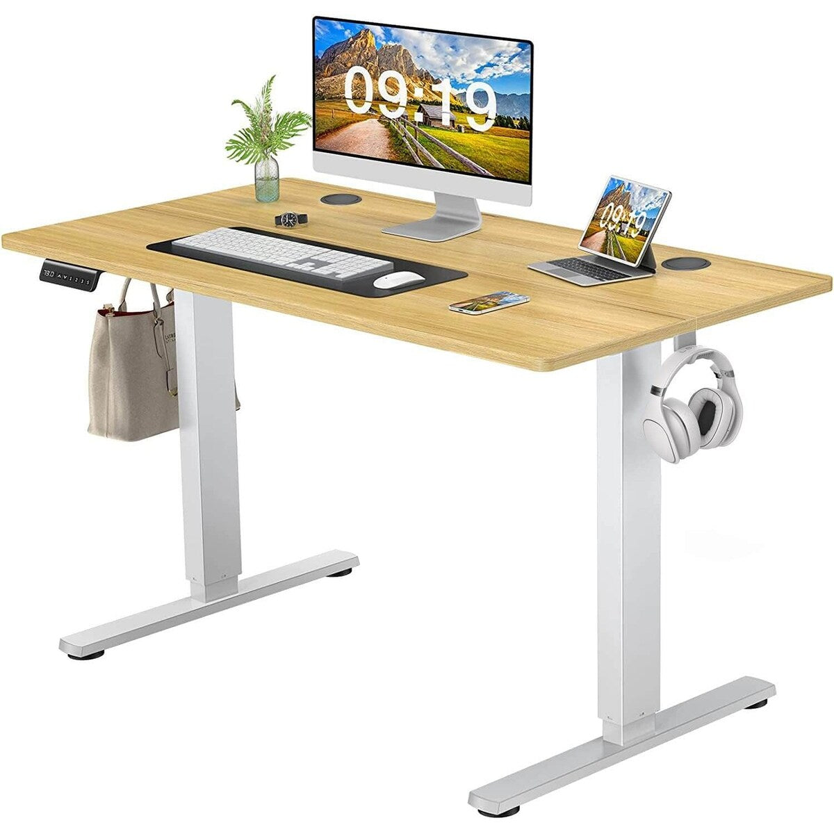 Electric Height Adjustable Standing Desk,Sit to Stand Ergonomic Computer Desk, 48'' x 24"