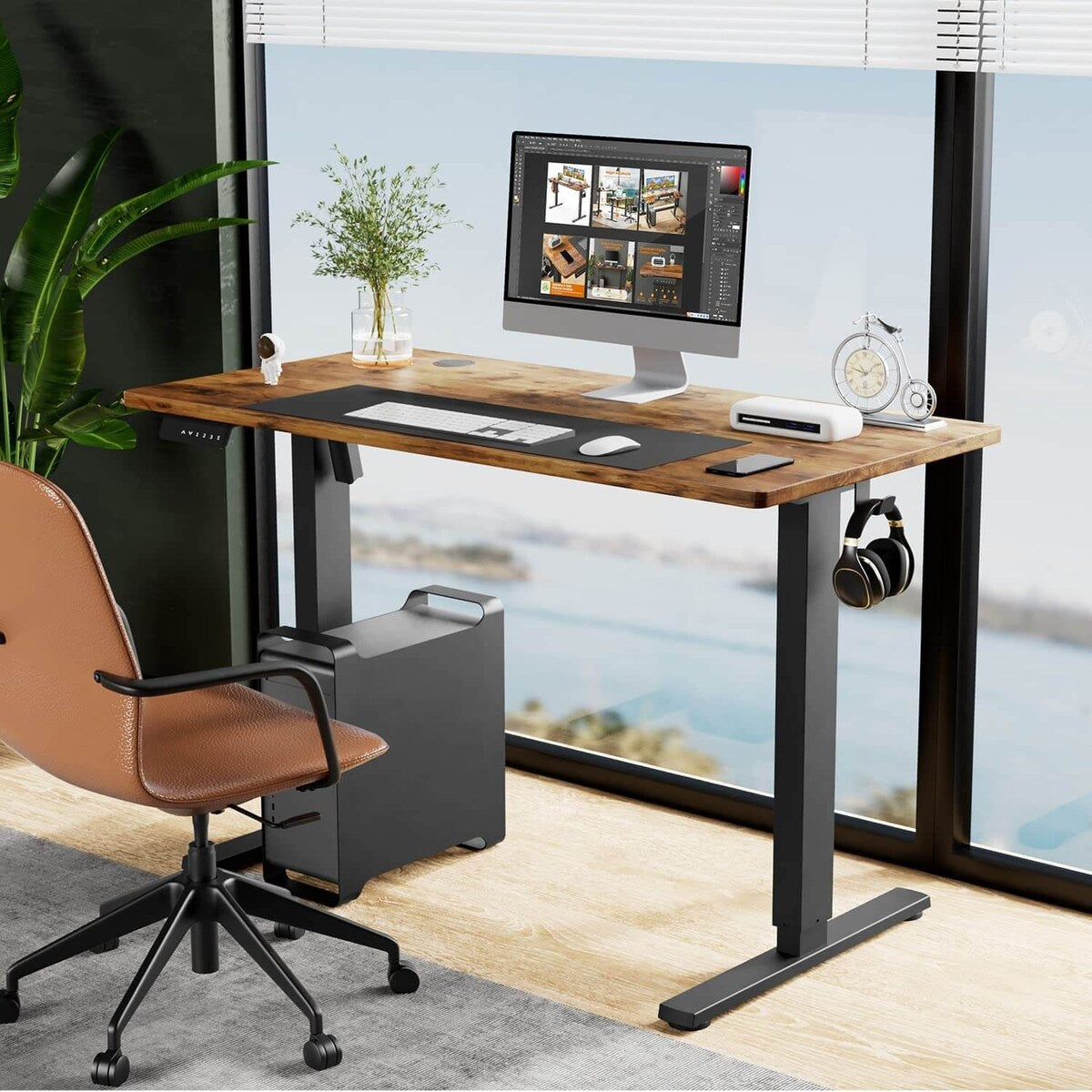 Electric Height Adjustable Standing Desk,Sit to Stand Ergonomic Computer Desk, 48'' x 24"