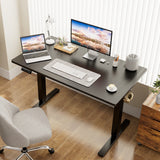 Electric Height Adjustable Wooden Desktop Standing Desk, Natural