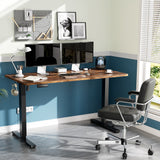 Electric Height Adjustable Wooden Desktop Standing Desk, Natural