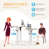 Electric Height Adjustable Wooden Desktop Standing Desk, Natural