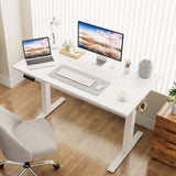 Electric Height Adjustable Wooden Desktop Standing Desk, Natural