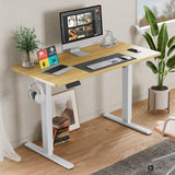 Electric Height Adjustable Wooden Desktop Standing Desk, Natural
