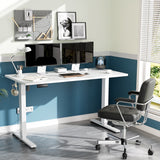 Electric Height Adjustable Wooden Desktop Standing Desk, Natural
