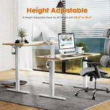 Electric Height Adjustable Wooden Desktop Standing Desk, Natural