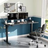 Electric Height Adjustable Wooden Desktop Standing Desk, Natural