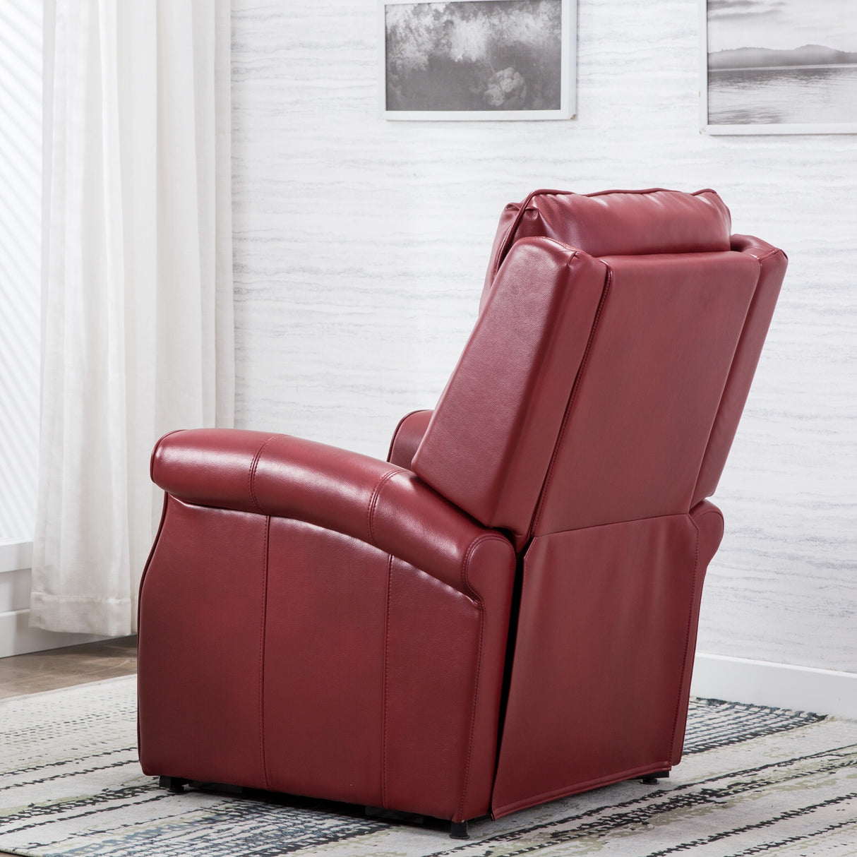 Electric Lift Chairs Adjustable Theater Seating Leather Massage Chairs, Red
