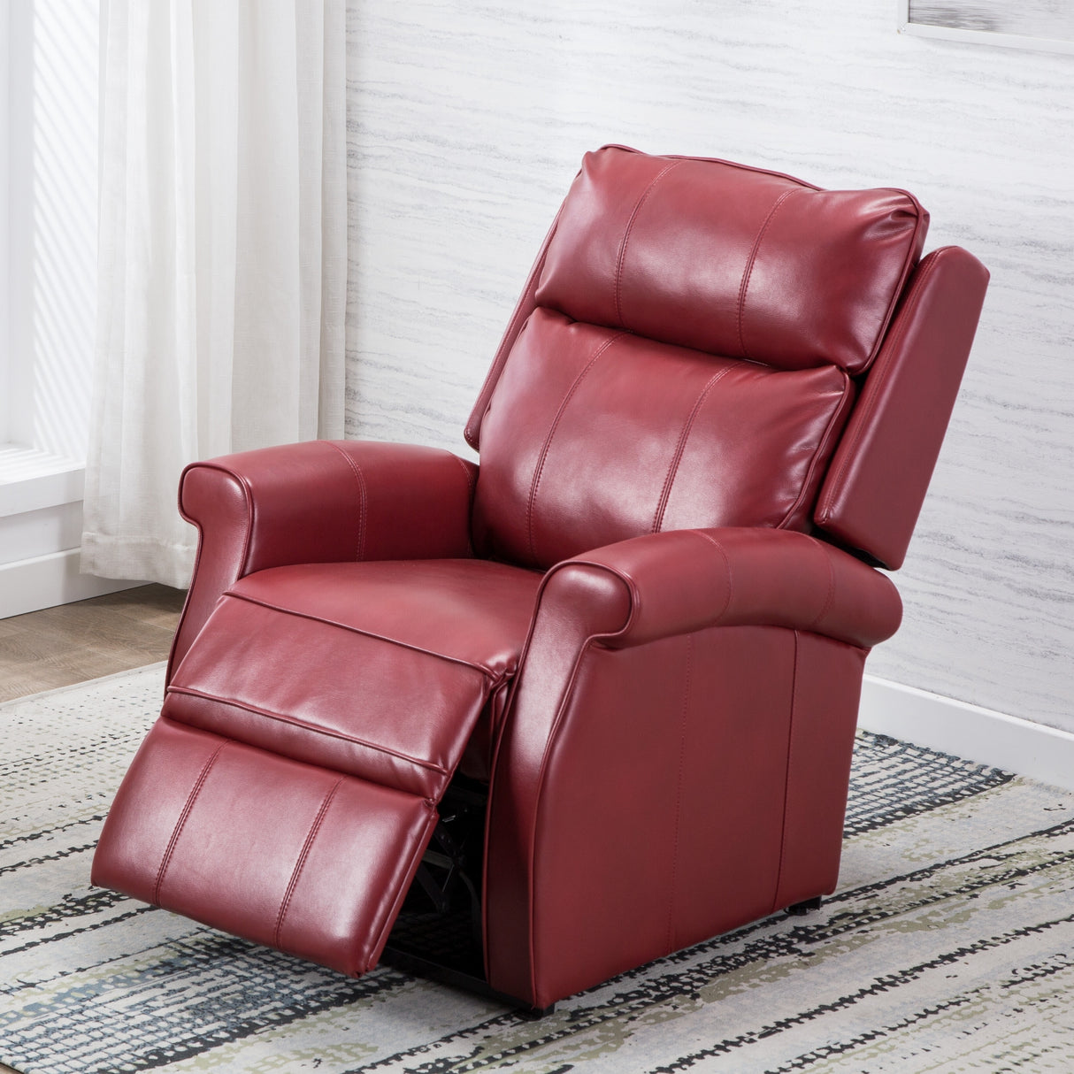 Electric Lift Chairs Adjustable Theater Seating Leather Massage Chairs, Red