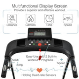Electric Motorized Treadmill Running Exercise Machine Compact Treadmill for Home Gym Fitness Workout Jogging Walking
