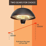 Electric Patio Heater, Outdoor Hanging Infrared patio heater - N/A
