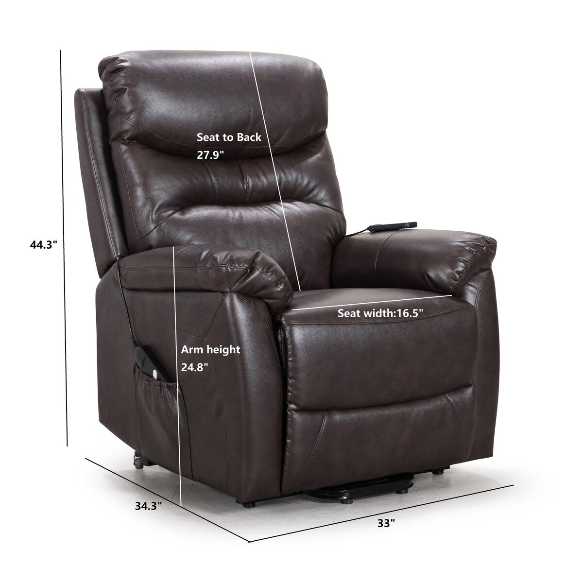 Electric Power Lift Recliner Chair Sofa with Breathable Leather