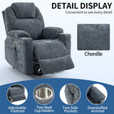 Electric Power Lift Recliner Chair with Massage and Heat for Elderly, Extended Footrest, USB Ports, Fabric