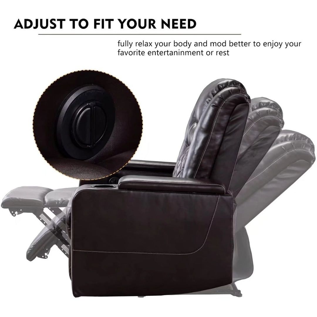 Breathable Leather Home Theater Seating with with USB Ports and Cup Holders