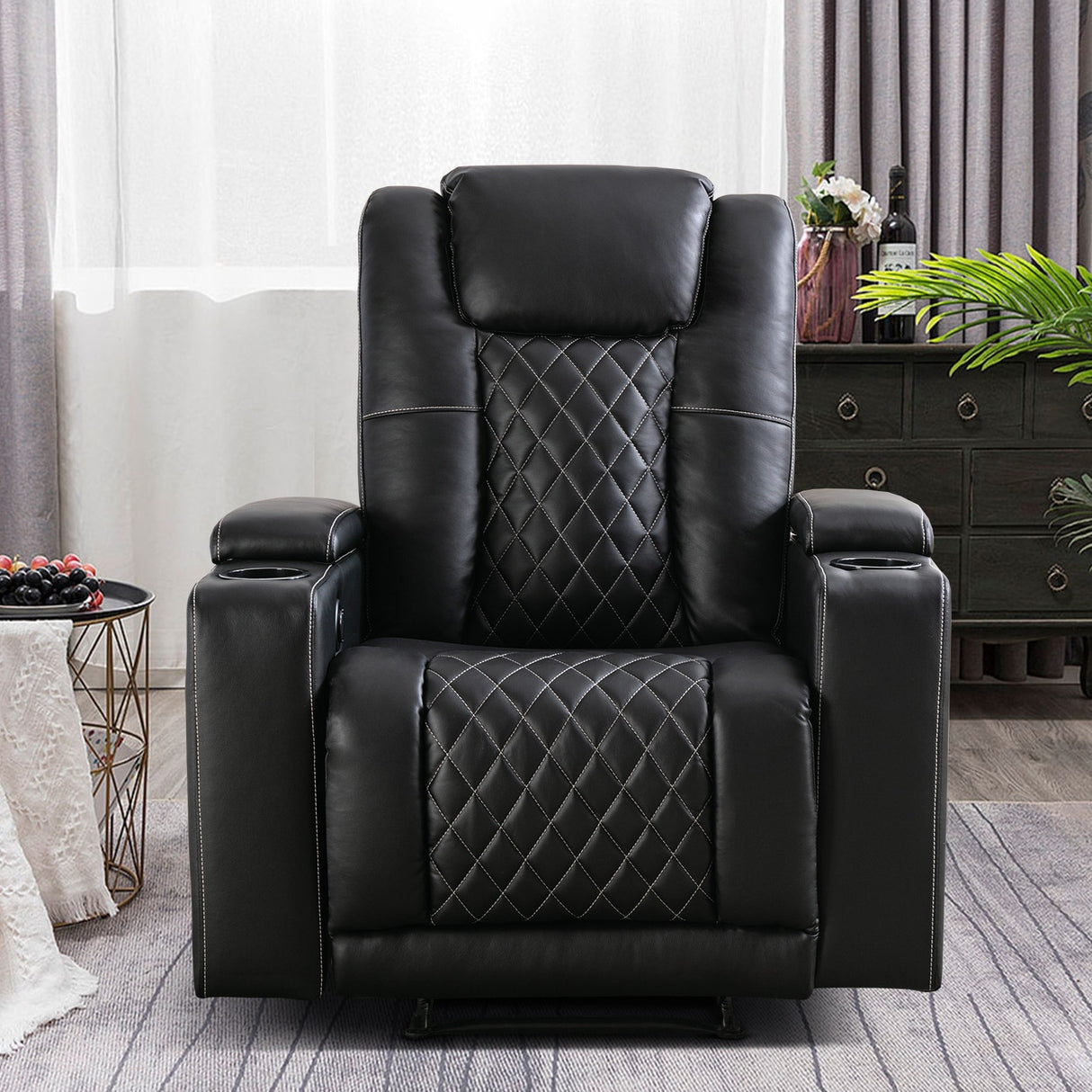 Electric Power Theater Recliner Chair with USB Ports and Cup Holders