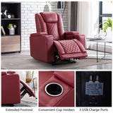 Electric Power Theater Recliner Chair with USB Ports and Cup Holders