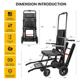 Electric Stair Climbing Dolly Electric Stair Climbing Hand Truck, Elevator Stairlifts Wheel Chair Max 441 lbs Capacity, Black