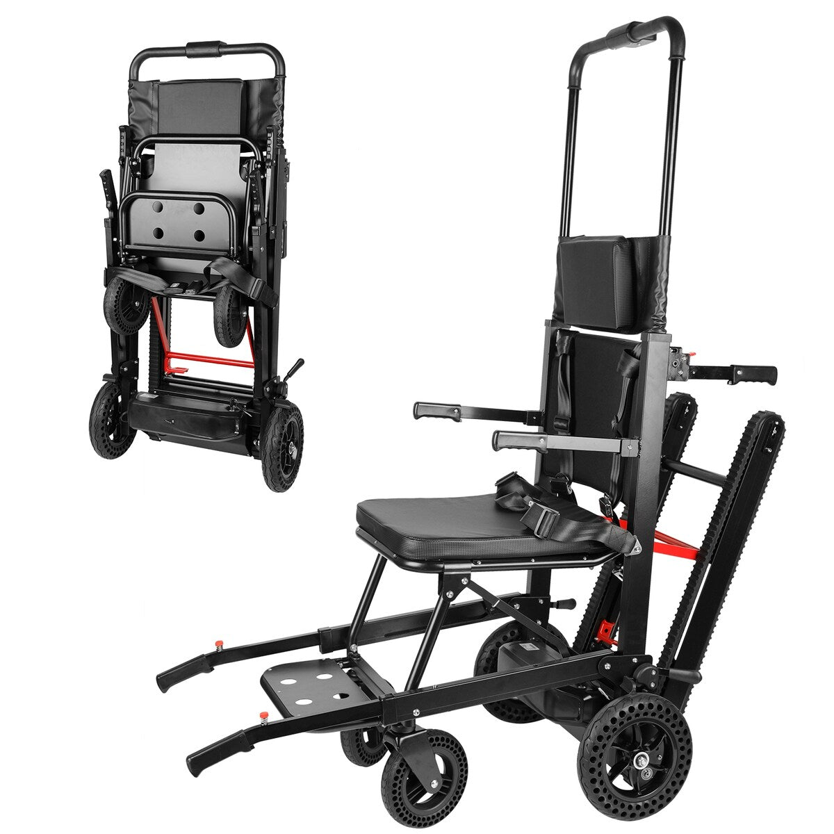Electric Stair Climbing Dolly Electric Stair Climbing Hand Truck, Elevator Stairlifts Wheel Chair Max 441 lbs Capacity, Black