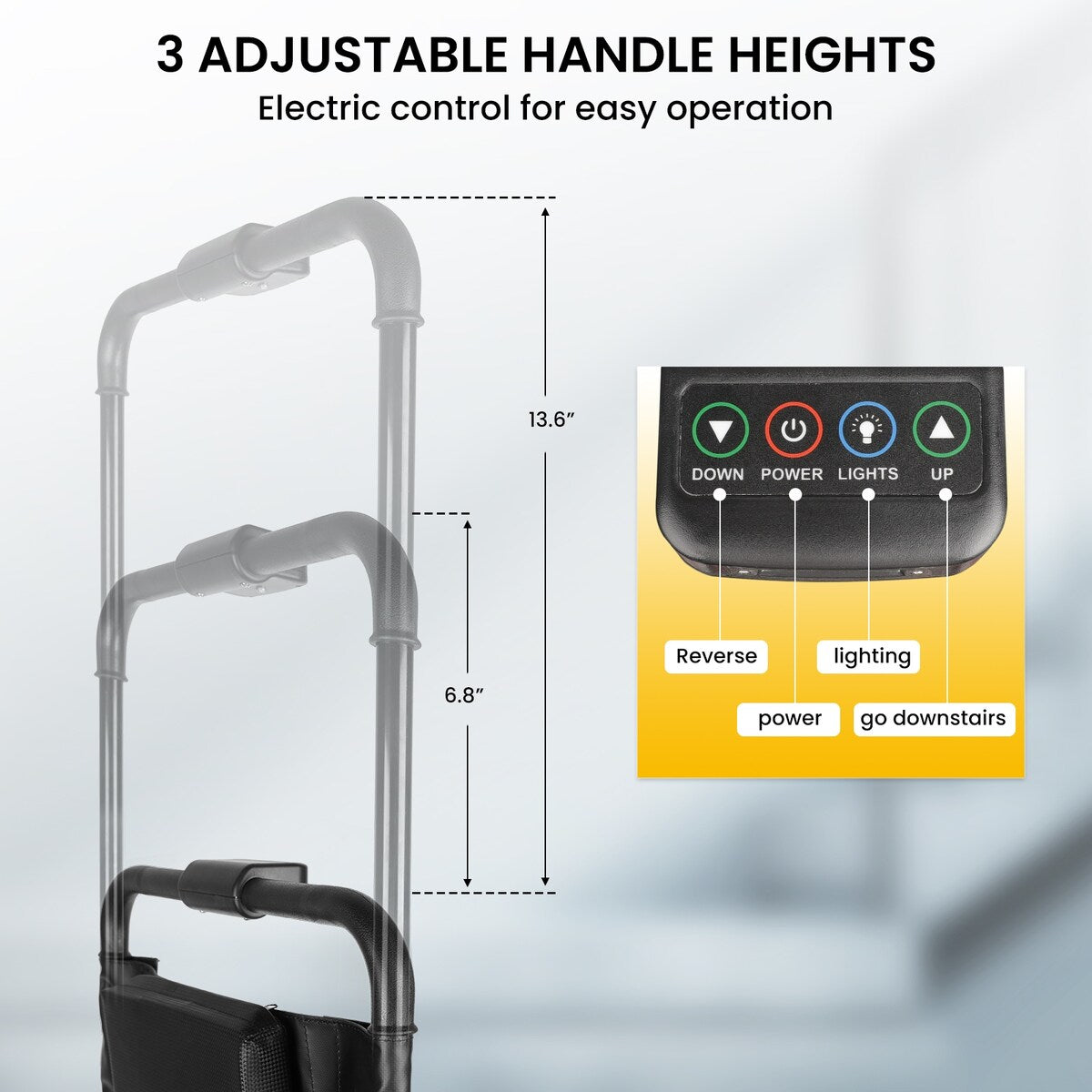 Electric Stair Climbing Dolly Electric Stair Climbing Hand Truck, Elevator Stairlifts Wheel Chair Max 441 lbs Capacity, Black