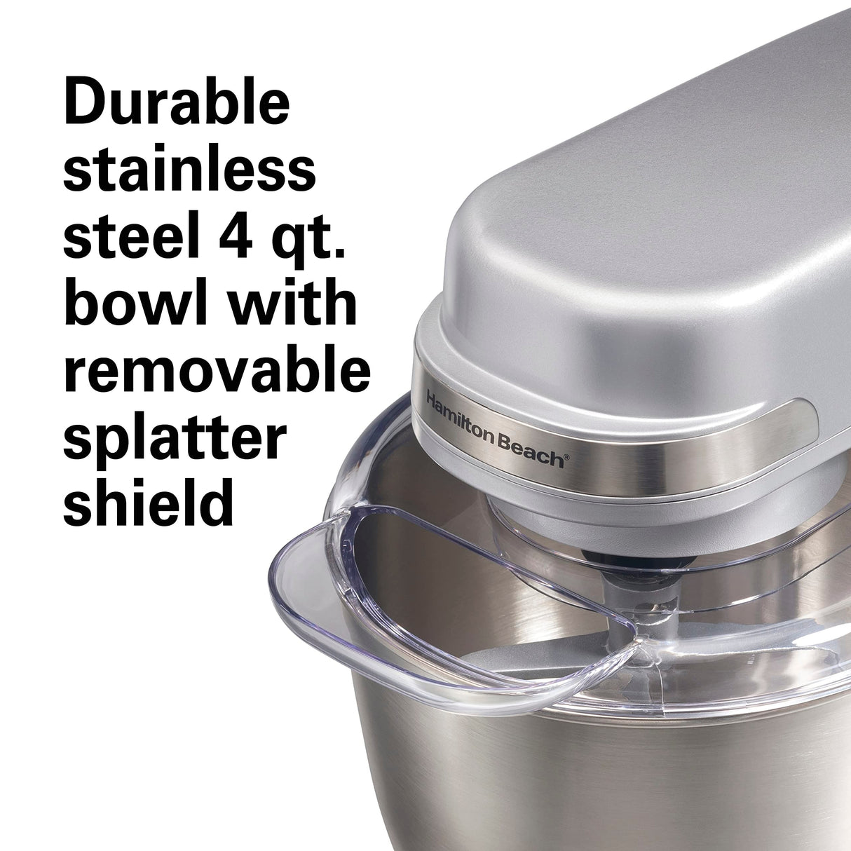 Electric Stand Mixer, 4 Quarts, Dough Hook, Flat Beater Attachments, Splash Guard 7 Speeds with Whisk