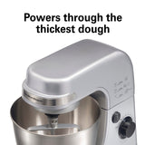 Electric Stand Mixer, 4 Quarts, Dough Hook, Flat Beater Attachments, Splash Guard 7 Speeds with Whisk